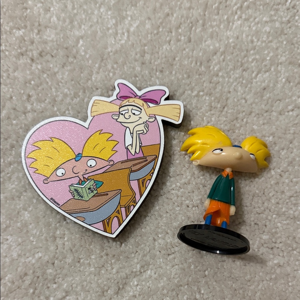 Hey Arnold Magnet and Figurine